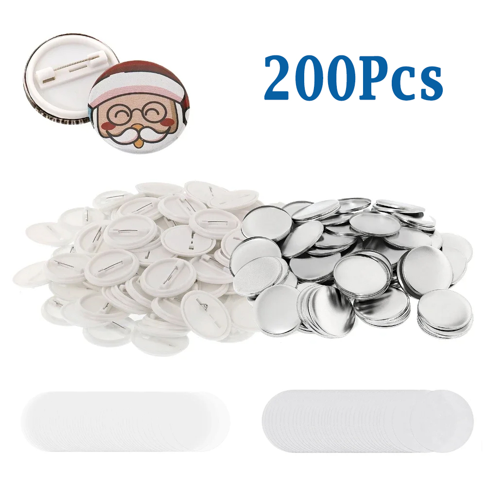 Button Badge Blank - 200pcs DIY Round Badge Making Supplies