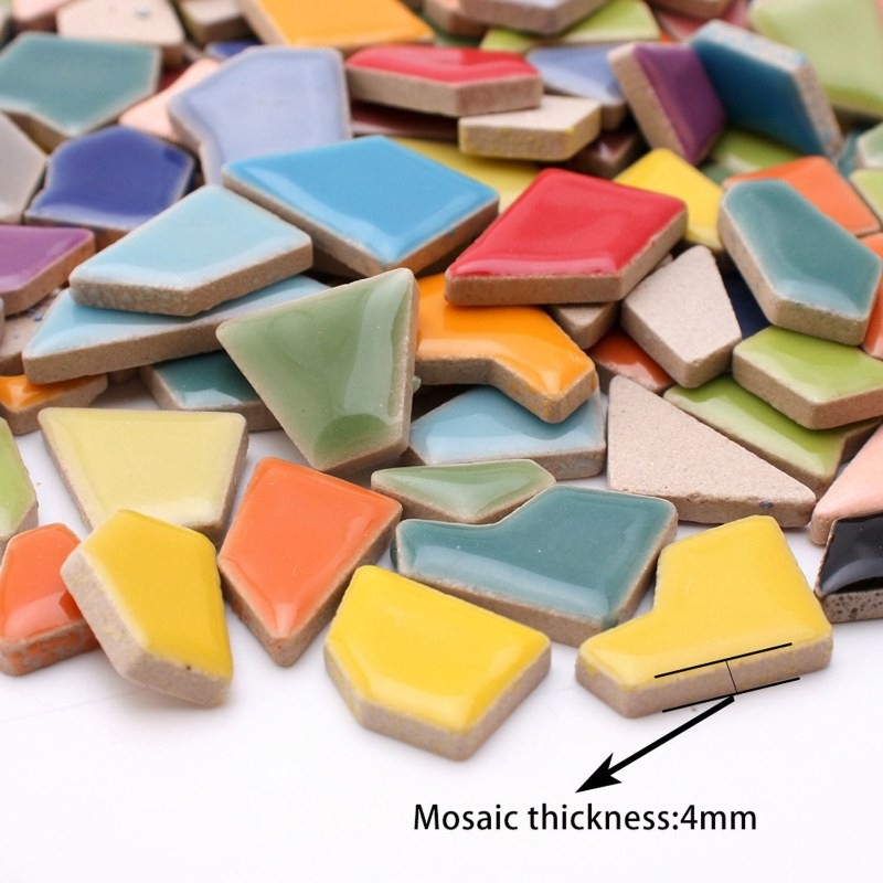 100g Randomly Mixed Colors DIY - Ceramic Tile Blank ulasan dan harga