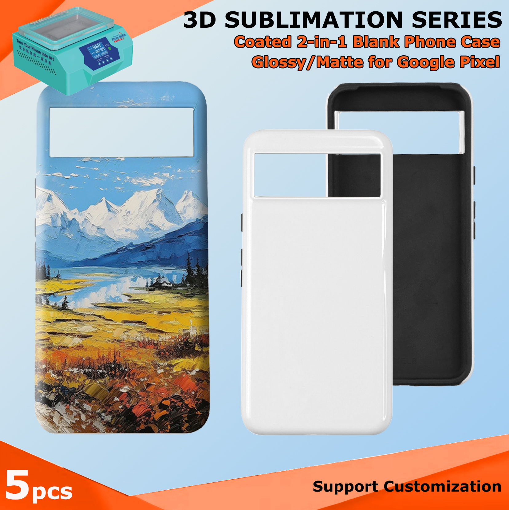 Fonlyu 5pcs Coated 2 in 1 Blan - Phone Case Blank Print ulasan dan harga