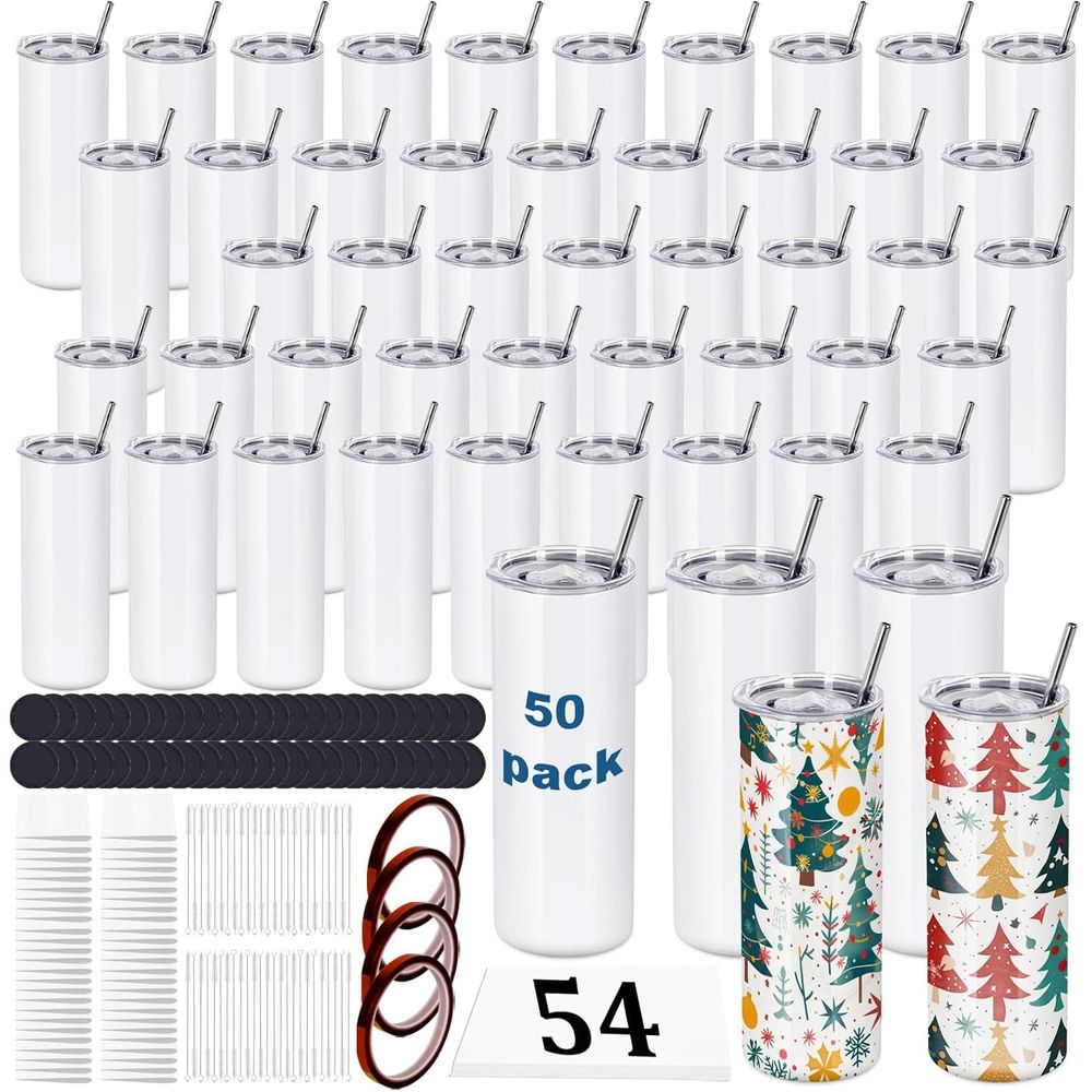 50 Pack 20 OZ Sublimation Tumb - Tumbler 20Oz White ulasan dan harga