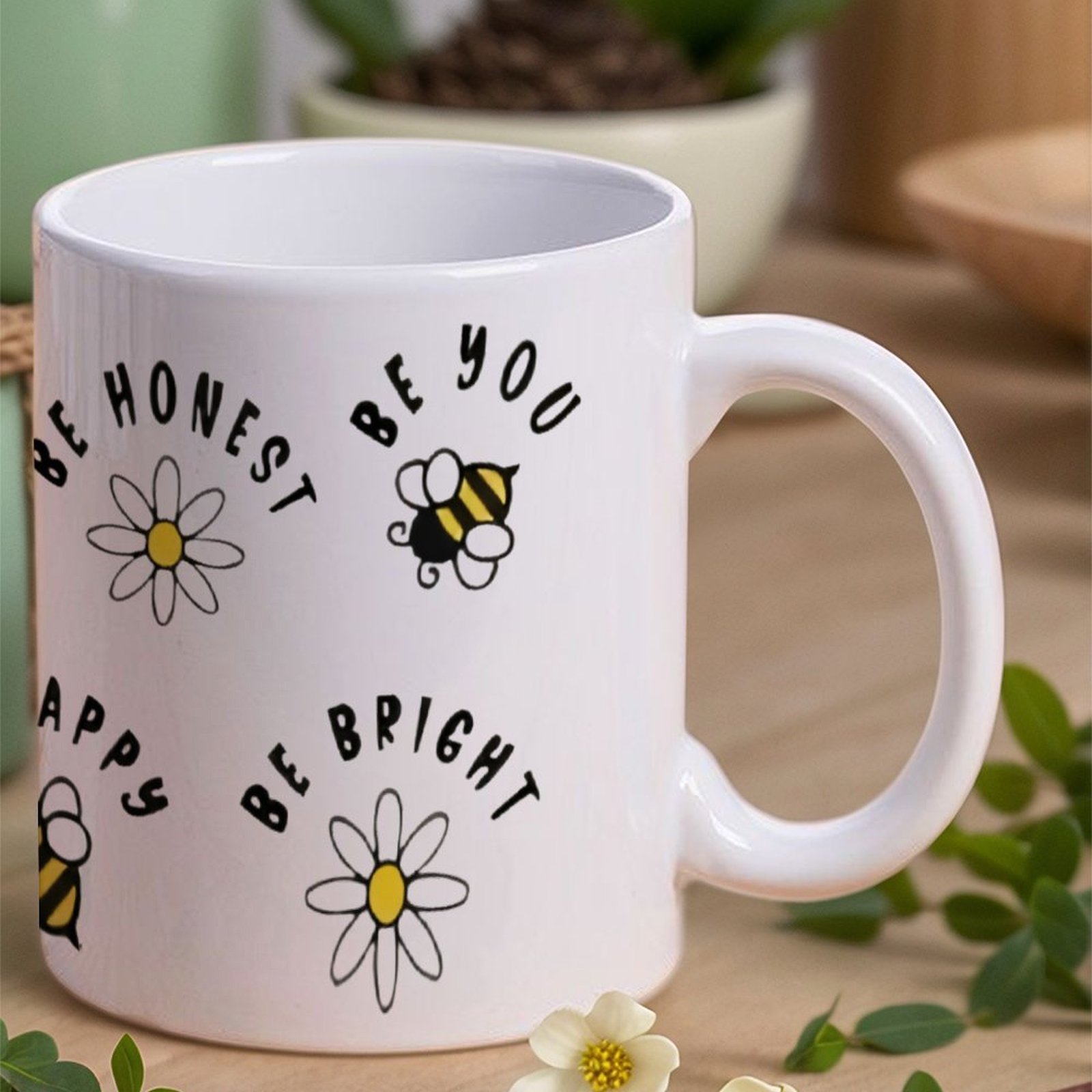 Four Stickers With Bees And Da - Sublimation Mug White ulasan dan harga