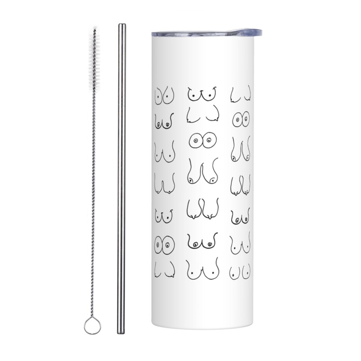 Black And White Tits Drawing S - Tumbler 20Oz White ulasan dan harga