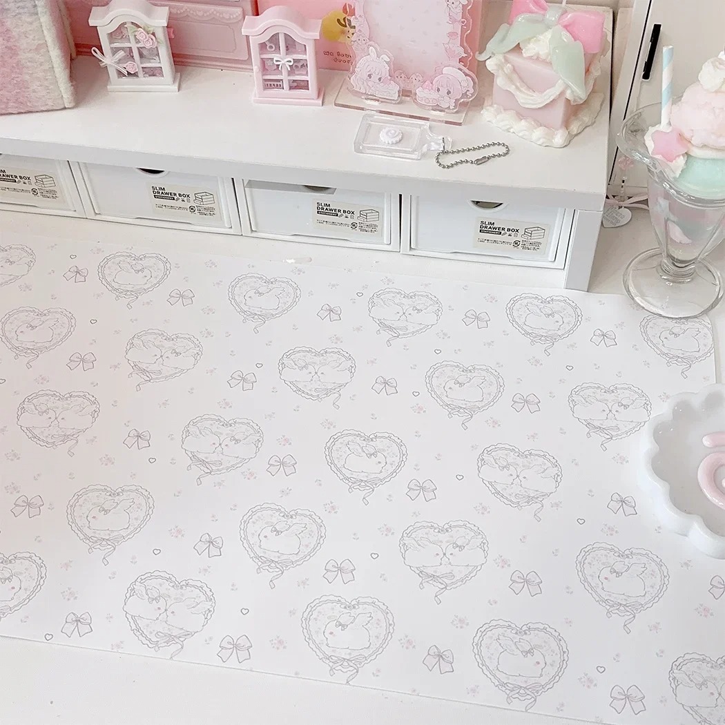 Kawaii Pink Rabbit Leather Des - Mouse Pad Blank Sublimation ulasan dan harga