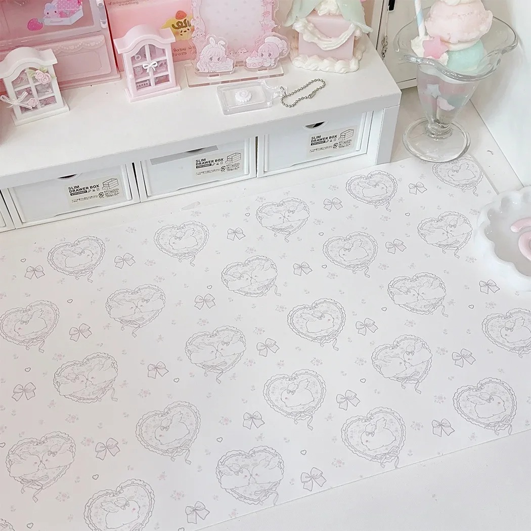 Kawaii Pink Rabbit Leather Des - Mouse Pad Blank Sublimation ulasan dan harga