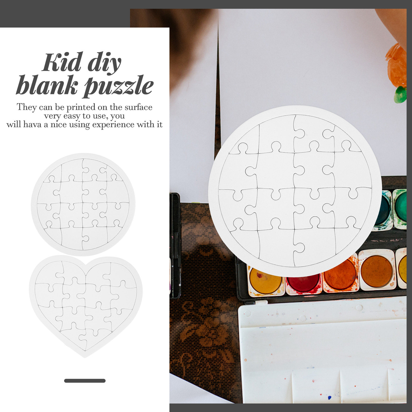 10Pcs Blank Kid DIY Puzzles Wh - Puzzle Blank White ulasan dan harga