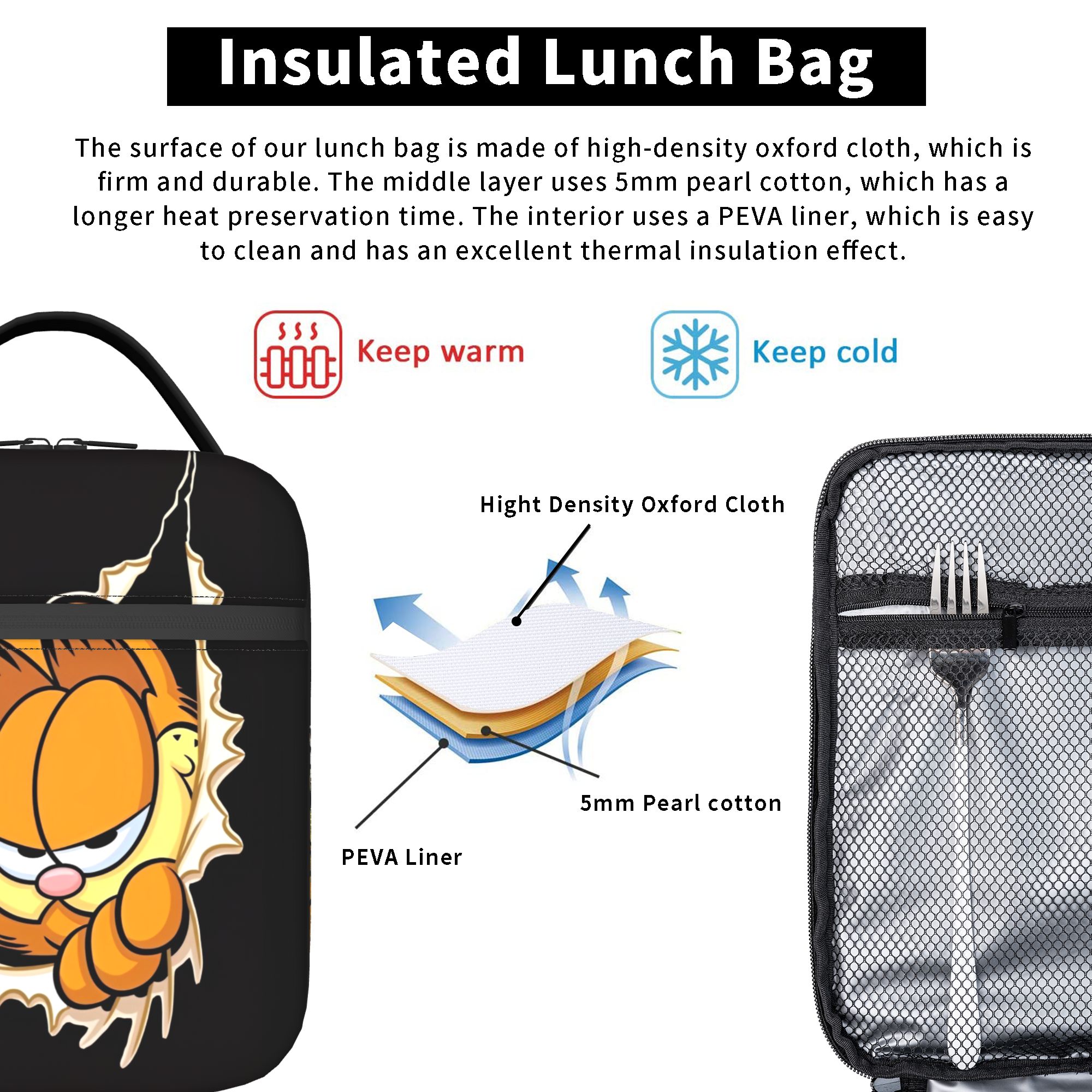 Garfielded Insulated Lunch Bag - Tote Bag Sublimation ulasan dan harga